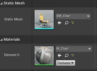 Chair as static mesh with texture